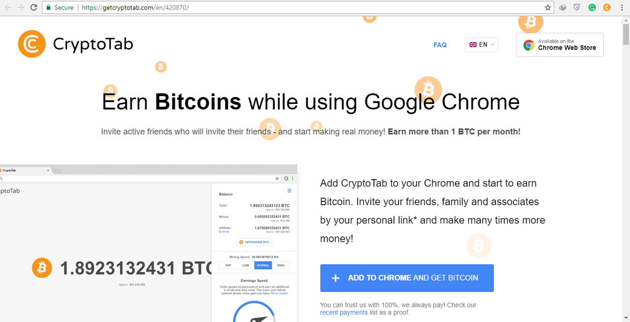 CryptoTab Browser - Easy way for Bitcoin Mining