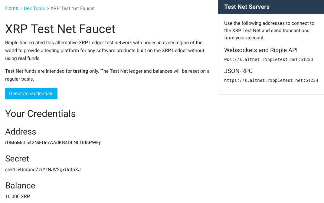 GitHub - ripple/testnet-faucet: funds new testnet accounts