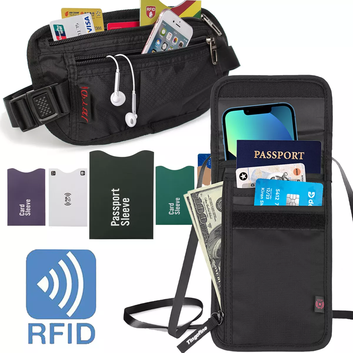 Best Deal for Money Belt - RFID Blocking Hidden Travel Wallet with 7 | Algopix