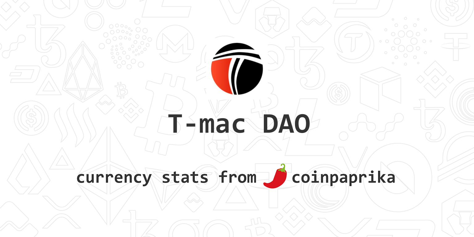 T-mac DAO (TMG) Price History - BitScreener