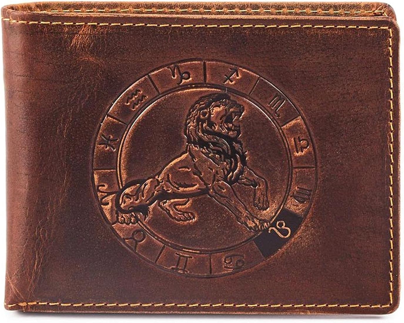 Leather wallet Connor with zodiac sign - bitcoinhelp.fun