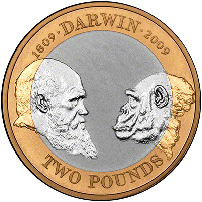 Charles Darwin Silver Proof £2 - CrawleyCoins