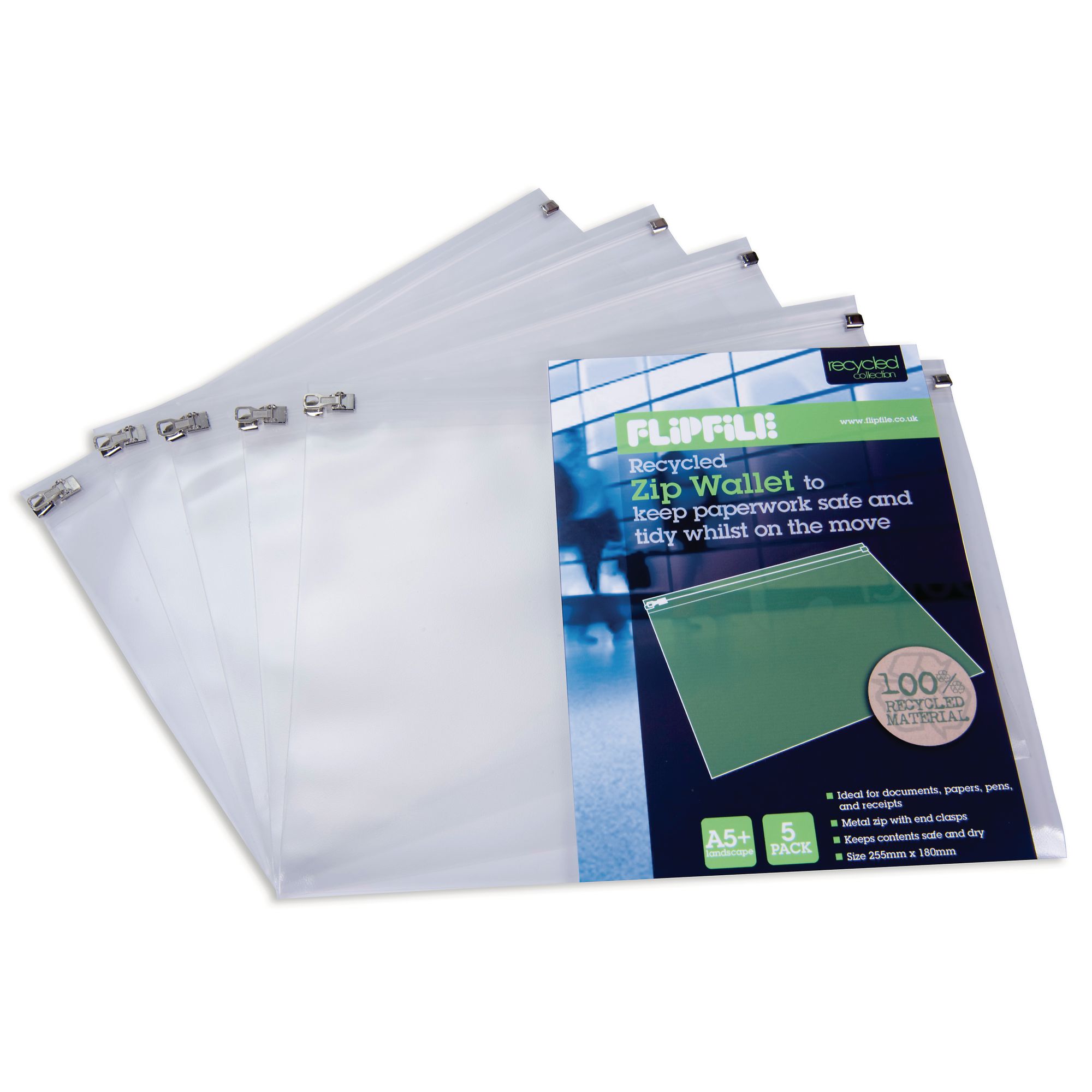 Document Wallet with zip A4 - Clear | Q-Connect