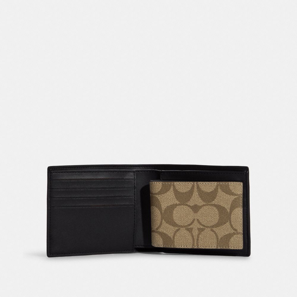 COACH Compact Billfold Wallet In Signature Canvas