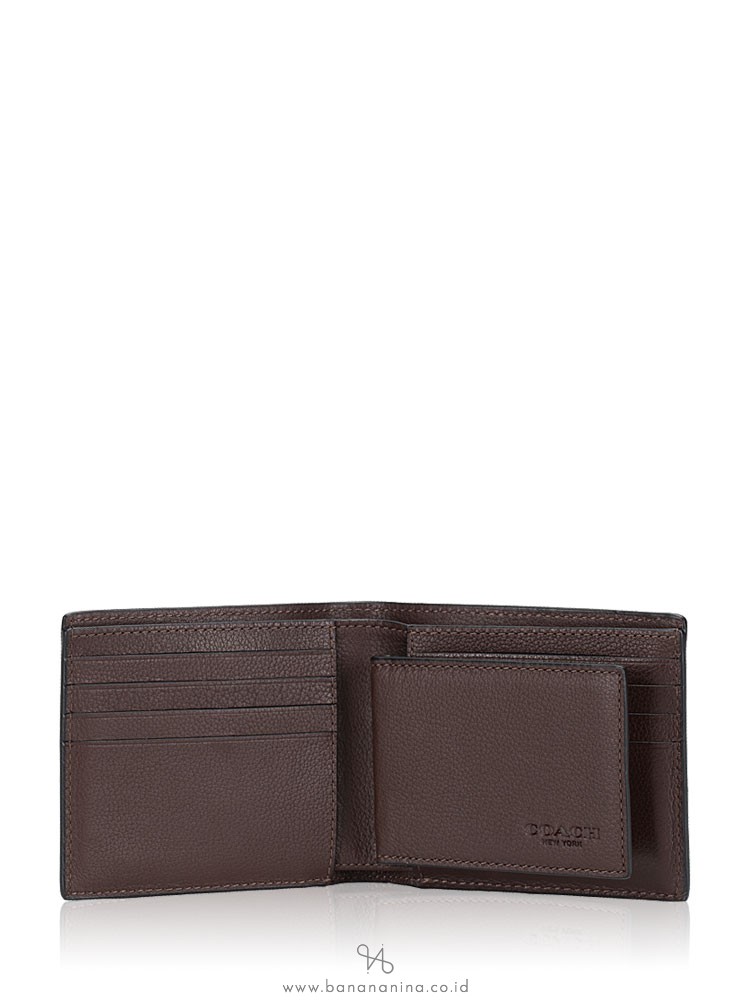 Coach Compact ID Wallet In Sport Calf Leather Mahogany F – LussoCitta