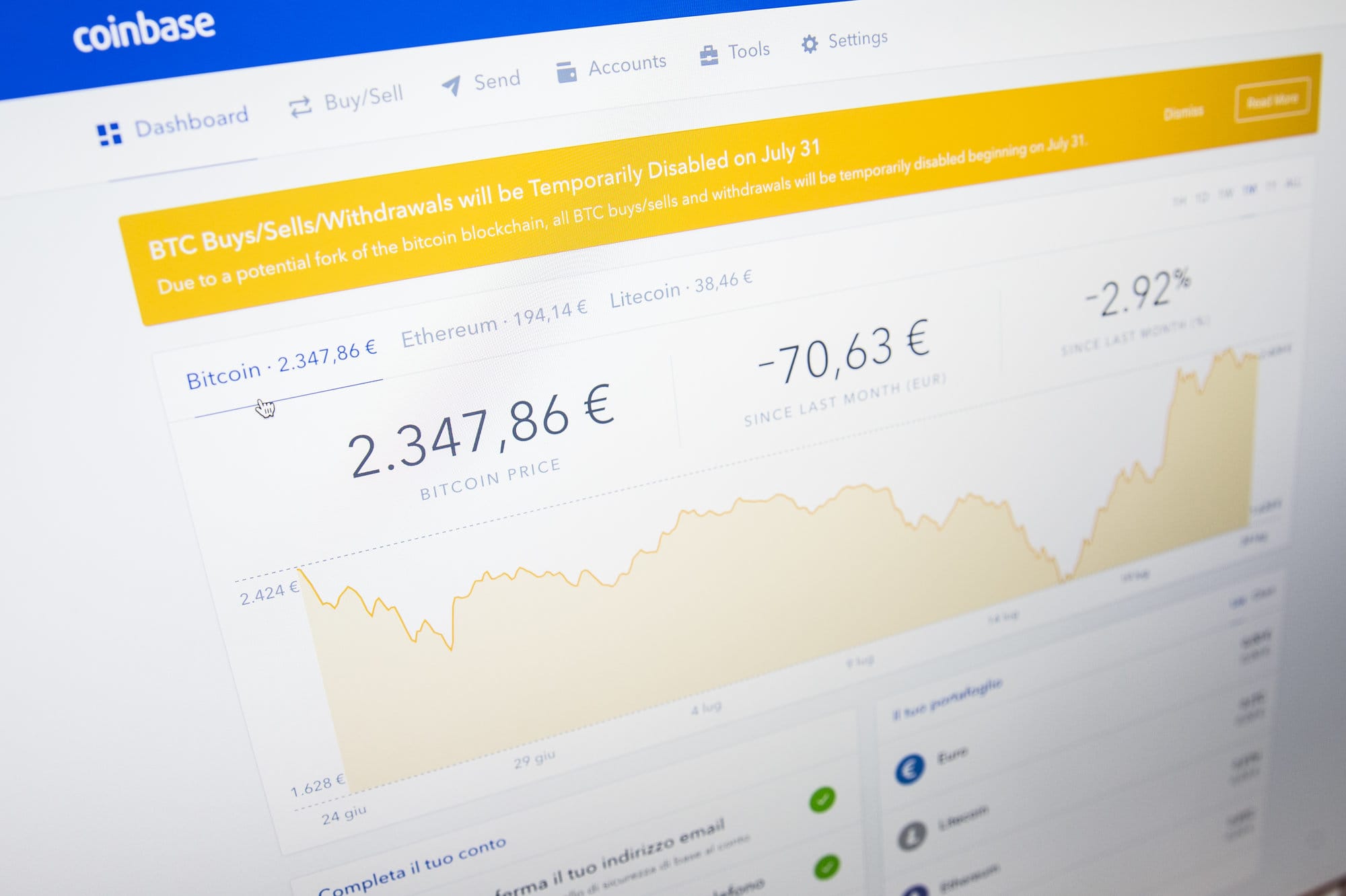 Coinbase Exchange Status