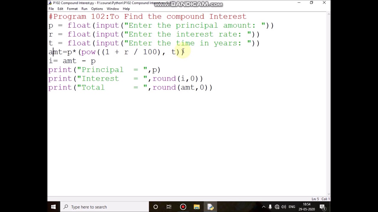 Python Program for Compound Interest - GeeksforGeeks