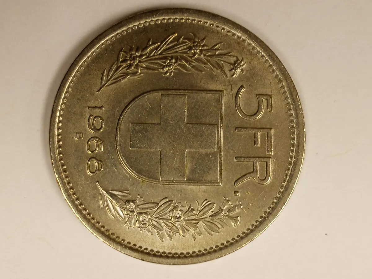 B Swiss 5 Francs - Silver Age Coins