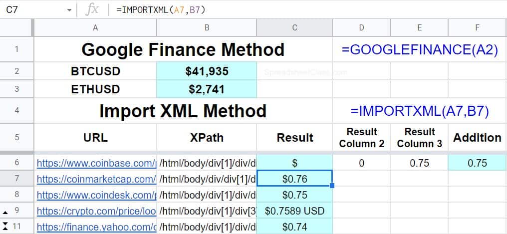 ImportData to fetch crypto prices - Google Docs Editors Community