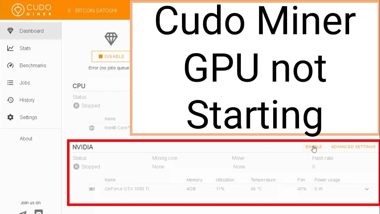 Troubleshooting GPU mining : Awesome Miner