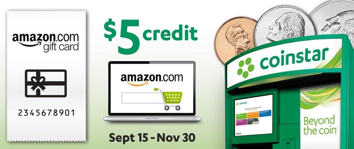 Coinstar Promo: Redeem $30 of Coins Into Amazon Gift Card, Get $5 Bonus Credit — My Money Blog