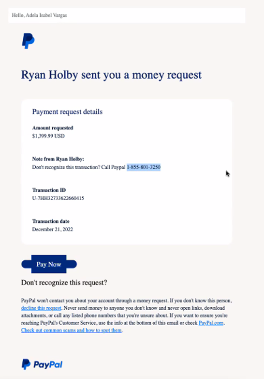 You've got a money request (PayPal) | OIT | Brown University