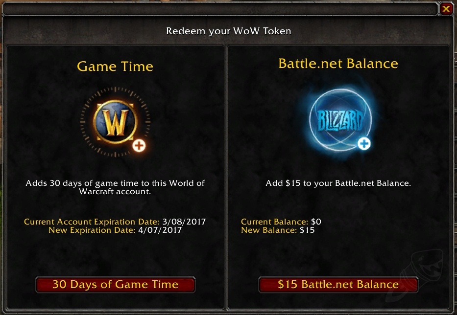 WoW to Introduce Gold and Game Time Tokens