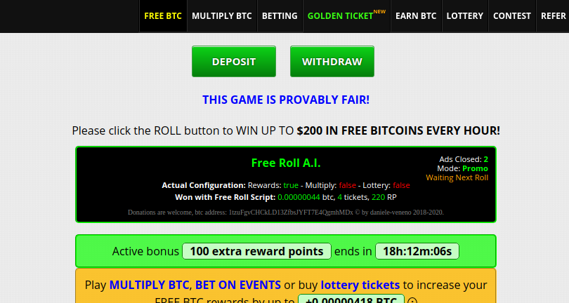 Win Unlimited Freebitcoin With Ninja Auto Roll Script Earn up to 1 BTC/Day / - نماشا