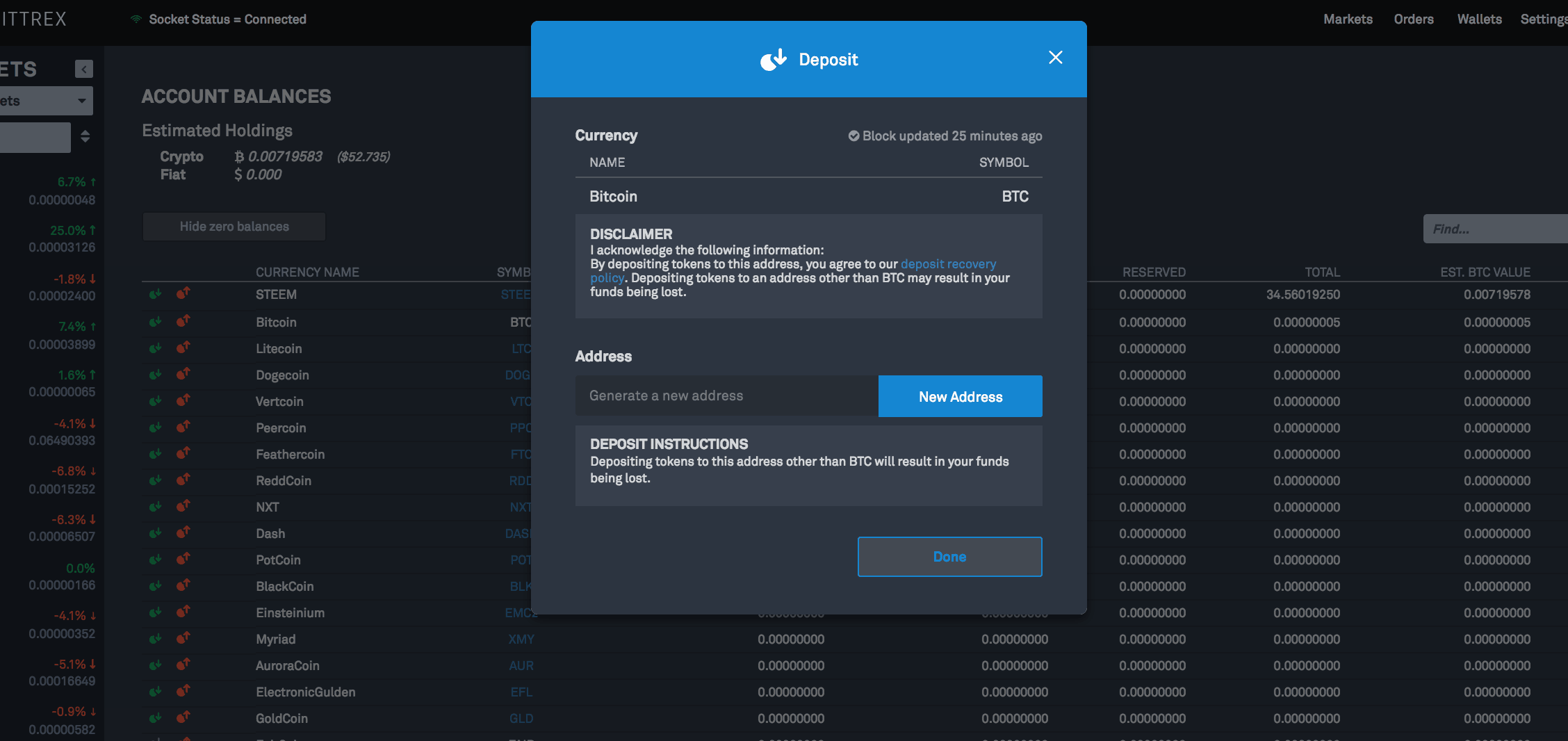 Withdraw from Bittrex - Tech Support - Grin