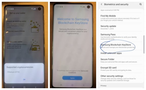 Samsung Galaxy S10 Comes With a Cryptocurrency Wallet