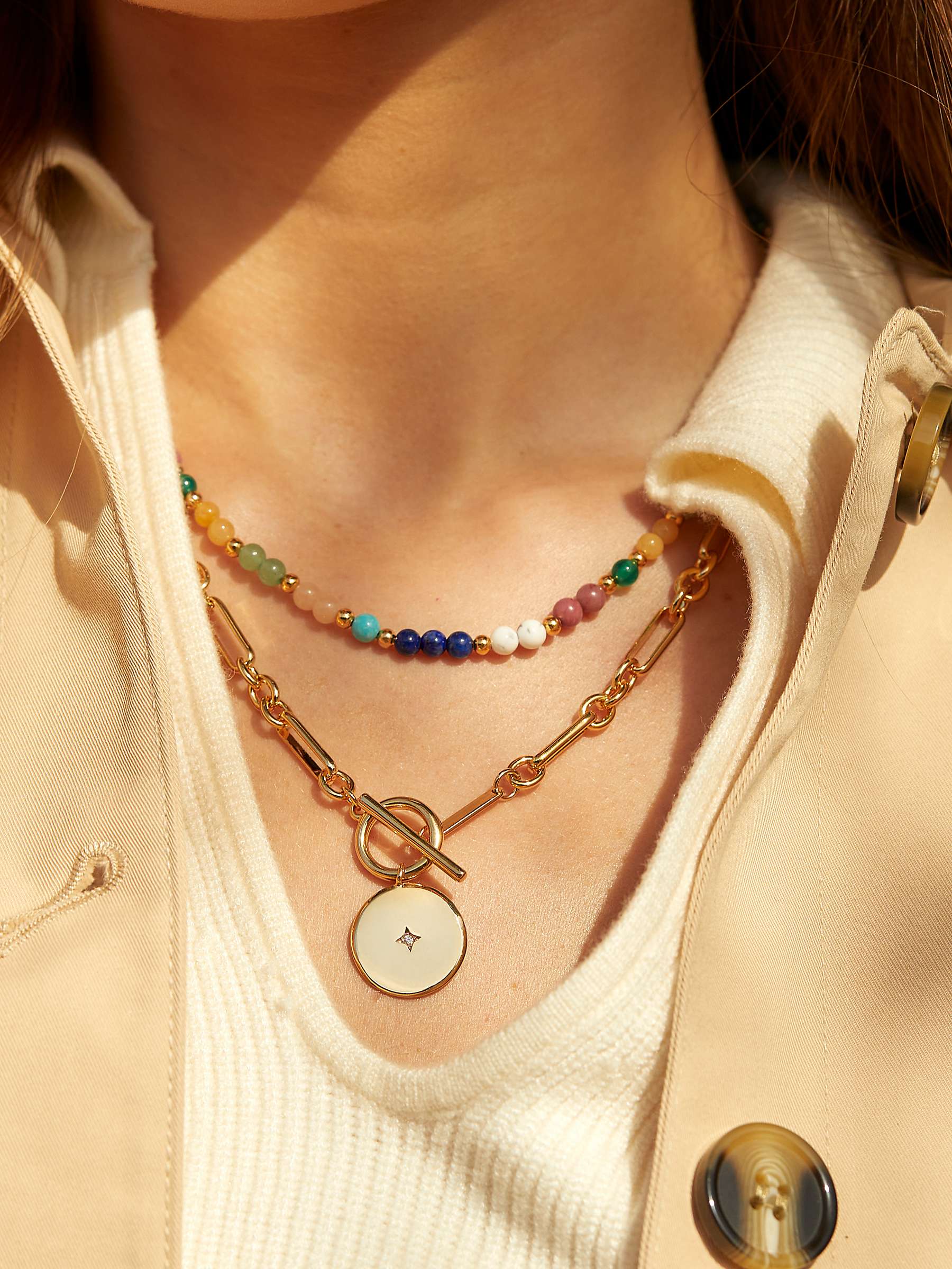 Berry Blush T-Bar Coin Pendant Necklace | Pendant necklaces | Accessorize Global