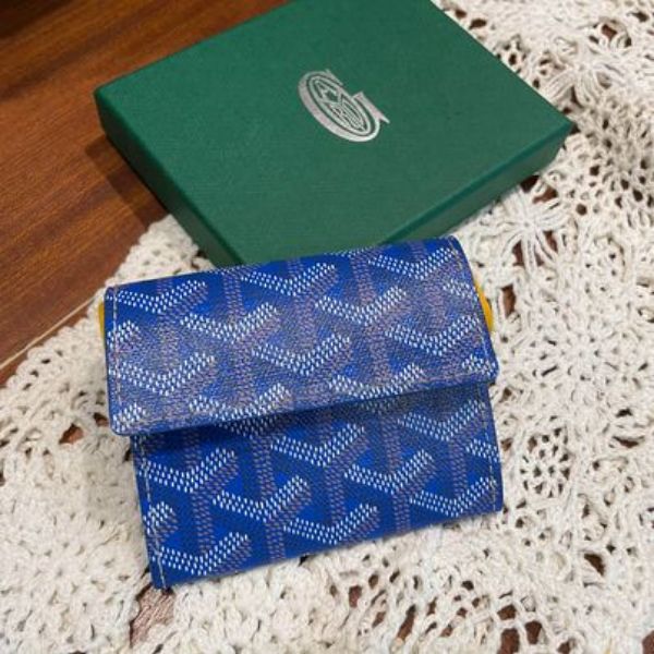 Goyard Bifold Wallet Coated Canvas Blue 