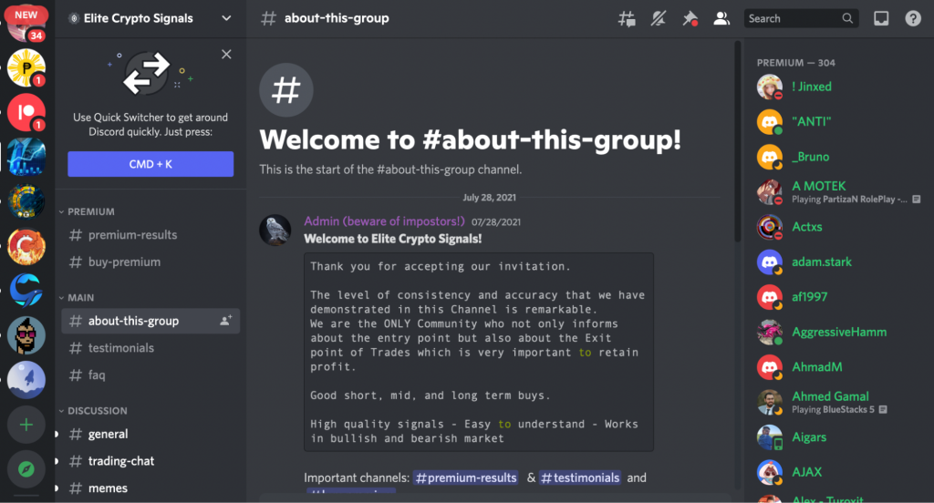 DCA Crypto Club - Discord Servers