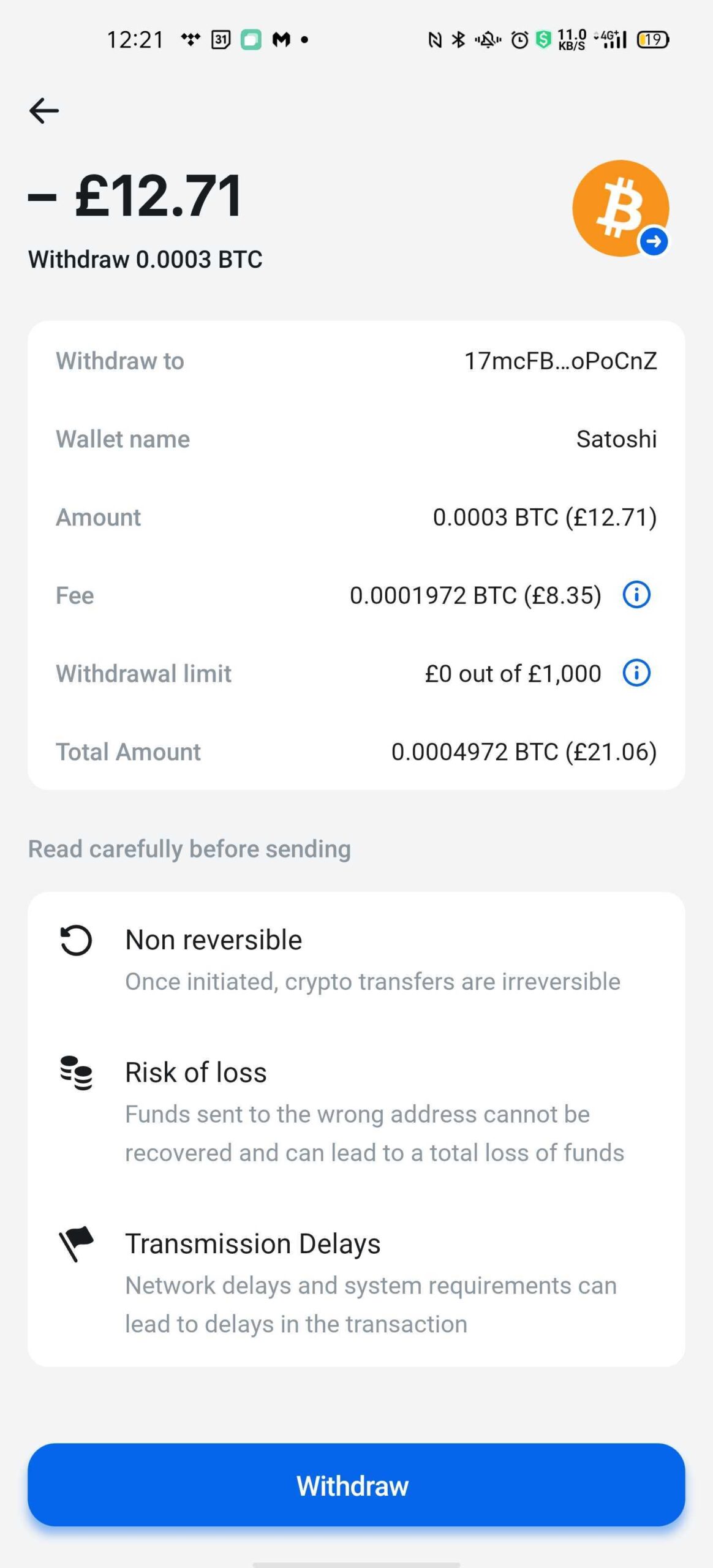 Buy/Withdrawal Bitcoin