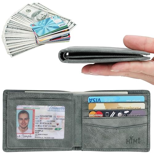 HIMI Compact Leather RFID Blocking Vintage Wallet