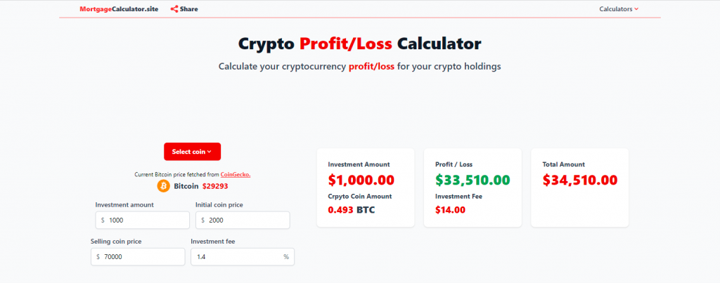 Free Crypto Profit Calculator