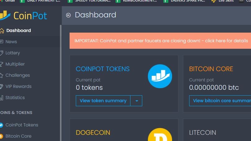 CoinPot Cryptocurrency Faucet Adds Support for Bitcoin Cash and Dash