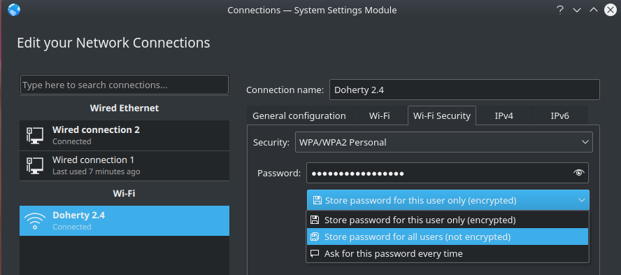 [Solved] wifi configuration, issue with kde wallet - Debian User Forums