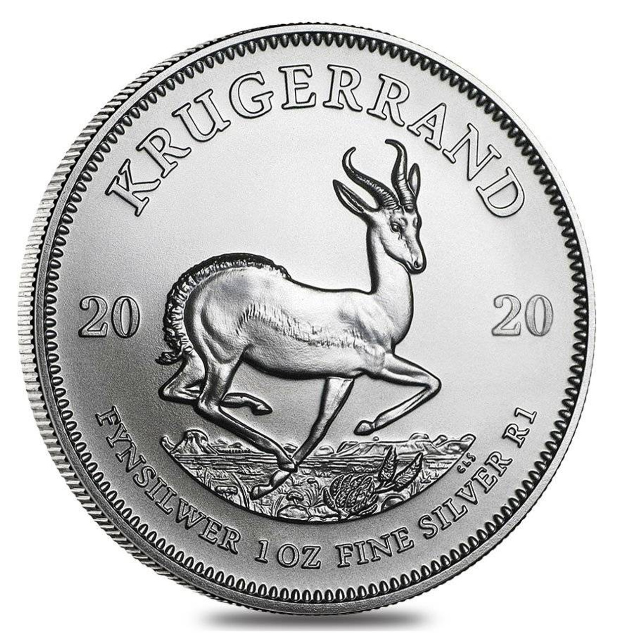 South Africa 1 oz Silver Coin, , Krugerrand BU, Paul Kruger, Antelope