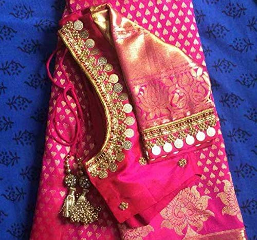 9 Gorgeous Kasu Embellished Blouse Designs for Silk Sarees