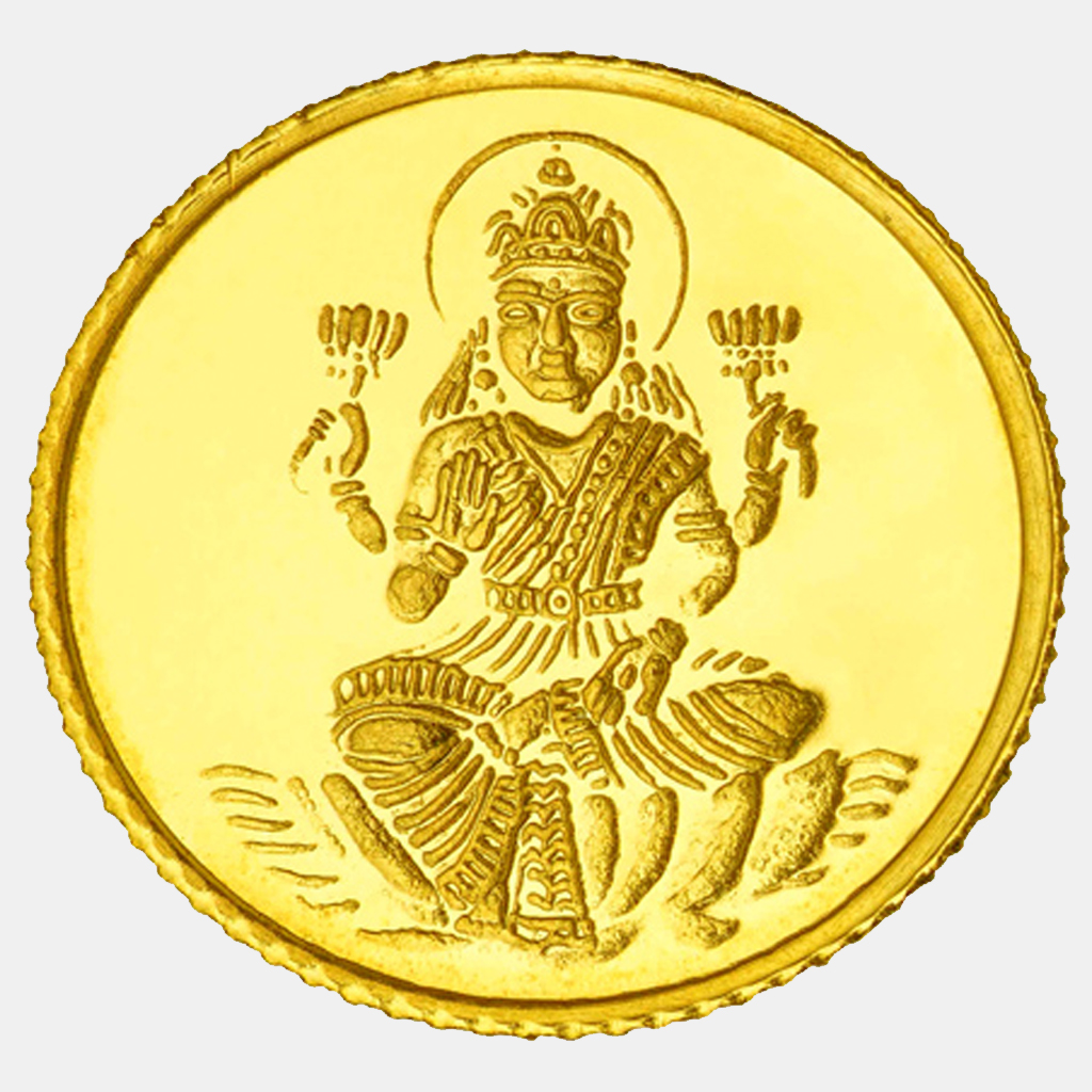Goddess Lakshmi 8 Gram Yellow Gold Coin