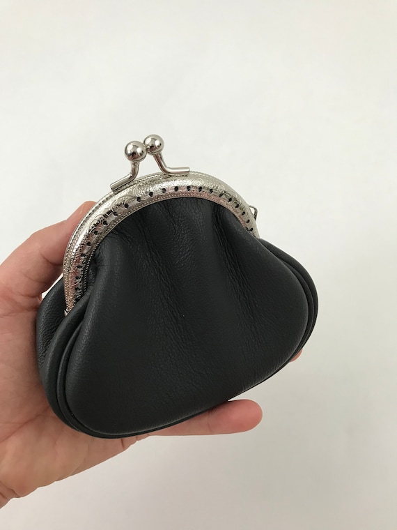 Dual Clasp Leather Coin Purse - Yahoo Shopping