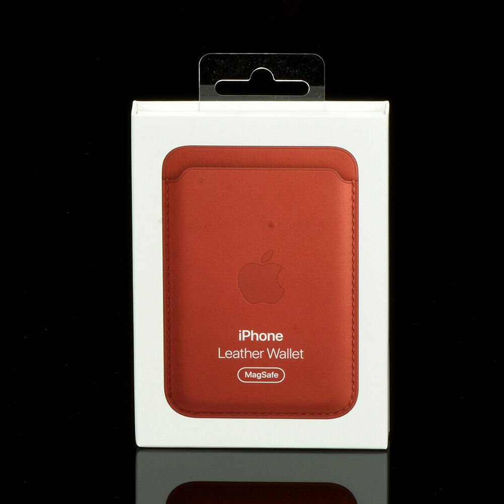 Magsafe Wallet for Apple iphone Red leather