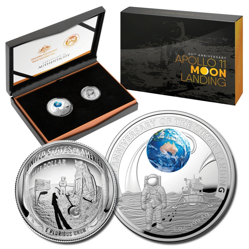 50th Anniversary Of The Moon Landing Unc Coin Set | Direct Coins