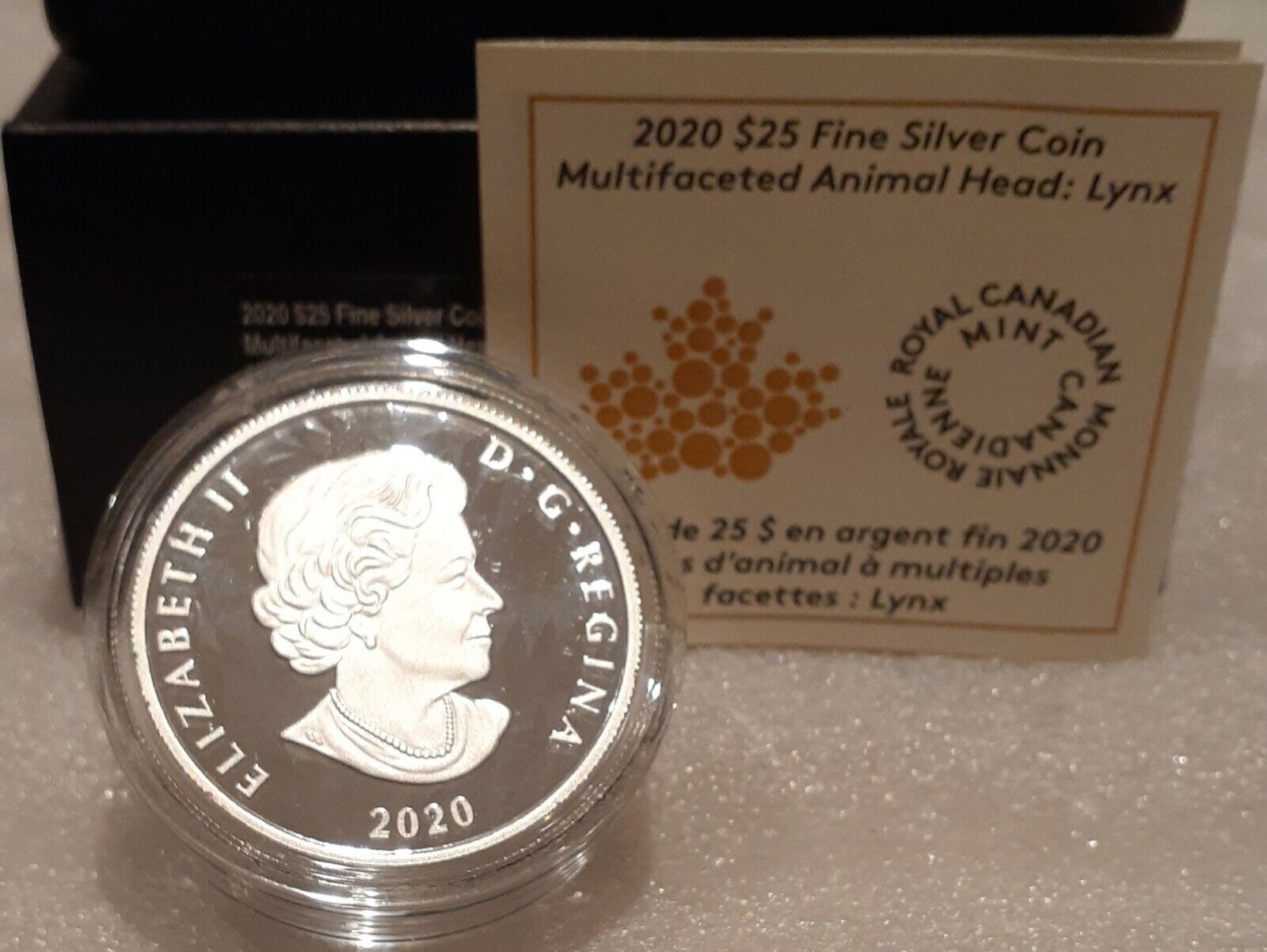 $25 FINE SILVER COIN MULTIFACETED ANIMAL HEAD: LYNX - West Edmonton Coin & Stamp