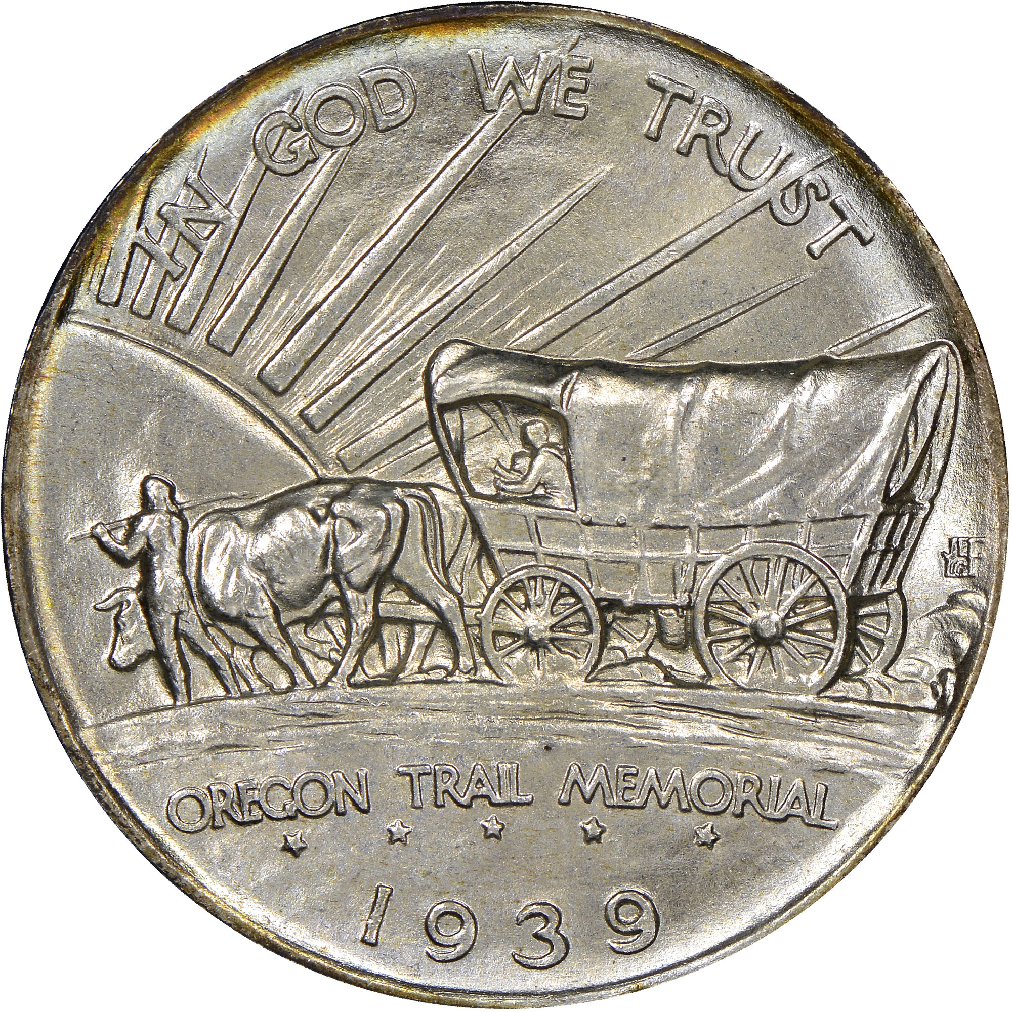 S 50C Oregon Trail Memorial Commemorative Silver Half Dollar NGC AU58 Coin | Coin Exchange NY
