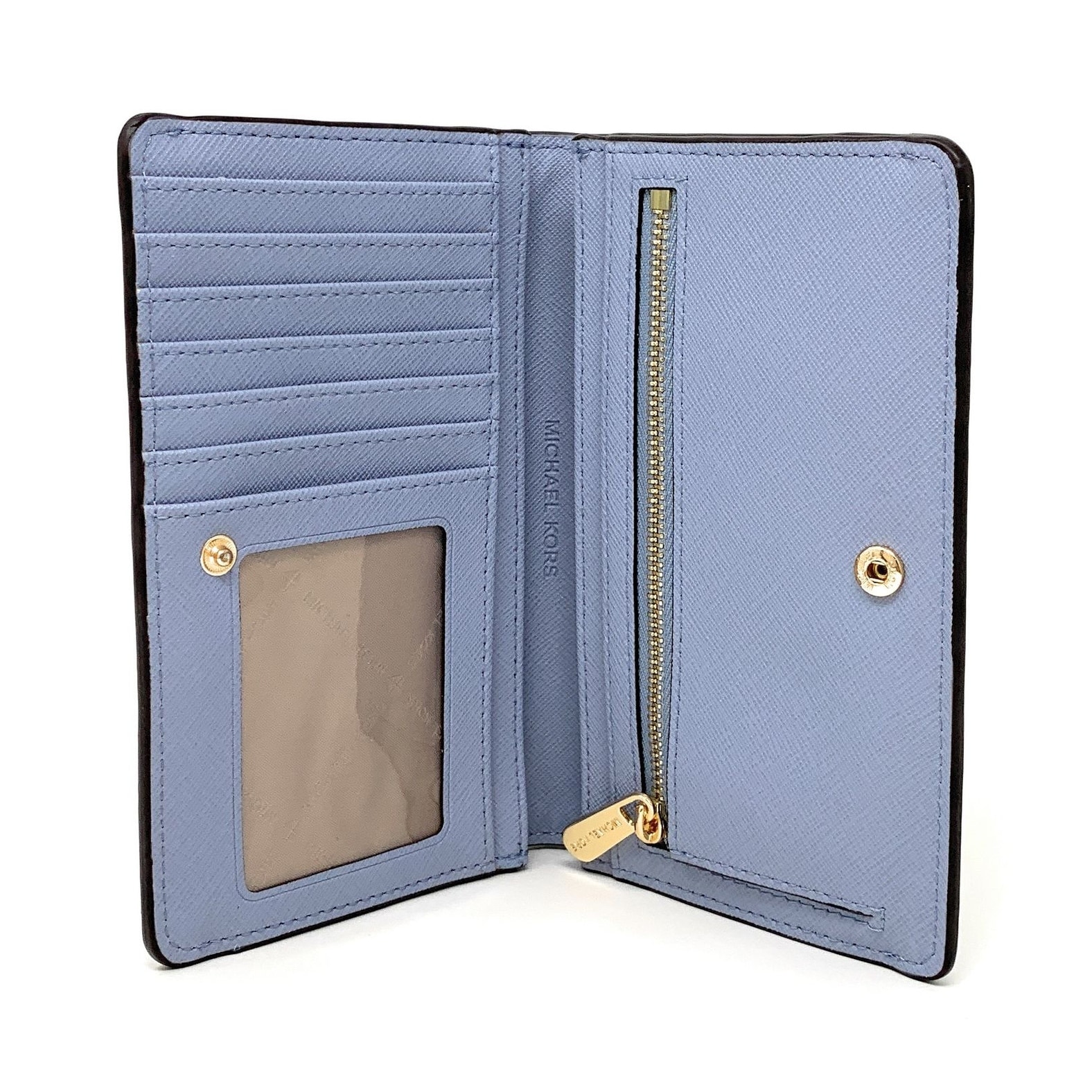 Carmen M Leather Tri-Fold Wallet Pale Blue – La Griffe Ausoni Montreux SA