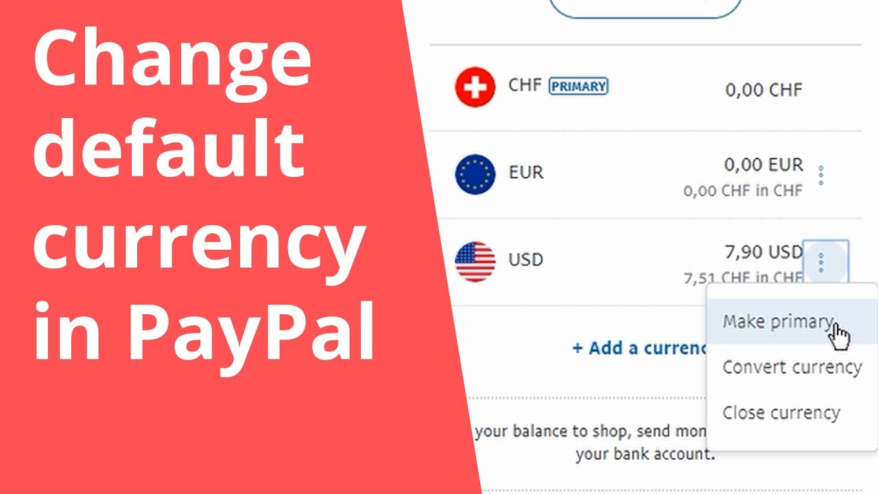 How do I convert my money to another currency in PayPal? | PayPal US