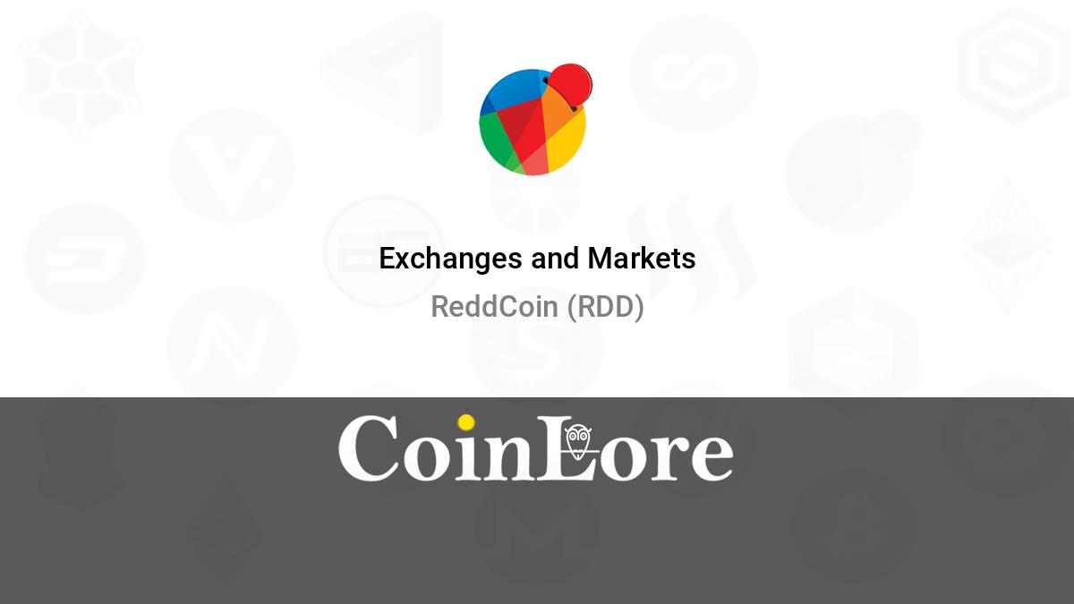 ReddCoin Exchanges - Buy, Sell & Trade RDD | CoinCodex