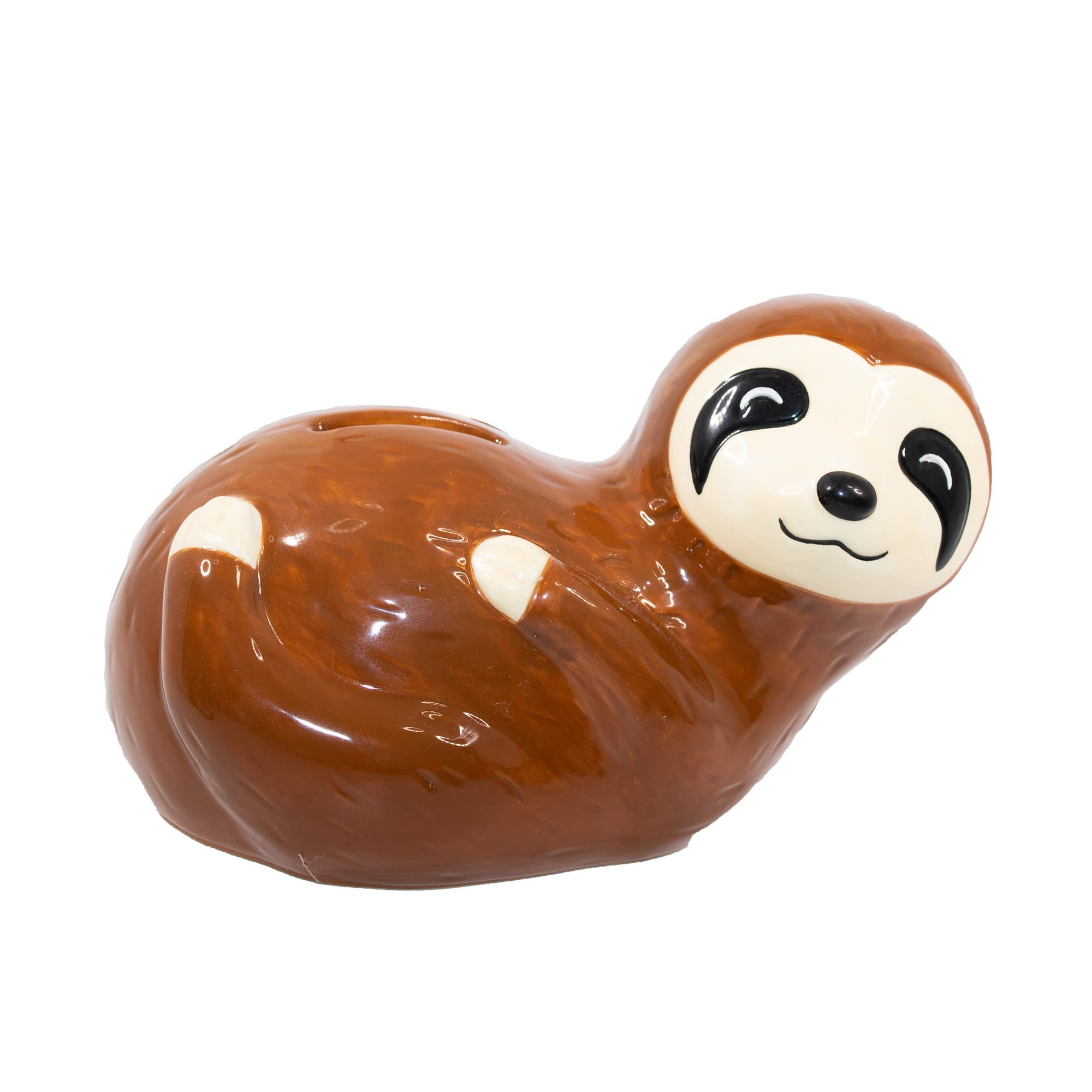 Ceramic Sitting Sloth Coin Bank, Turquoise, /4-Inch – Homeford