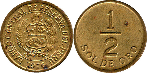 Sol de oro: coin from Republic of Peru ()