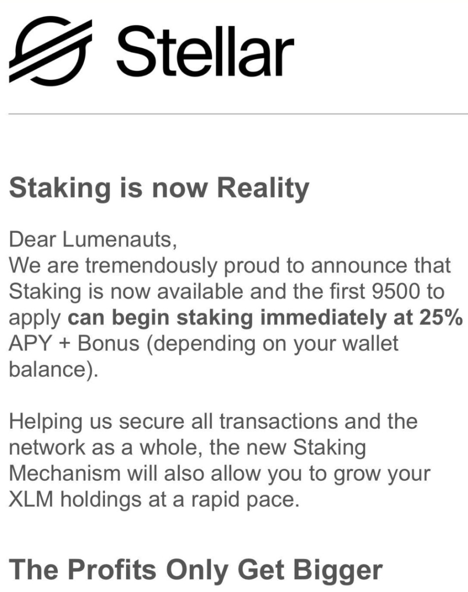 Stellar (XLM) Staking at % - bitcoinhelp.fun