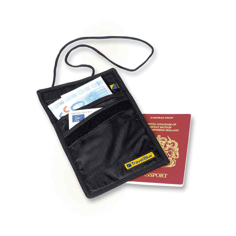 Travel Blue RFID Protected Neck Wallet. Black and Beige Assorted - Charles Birch Ltd