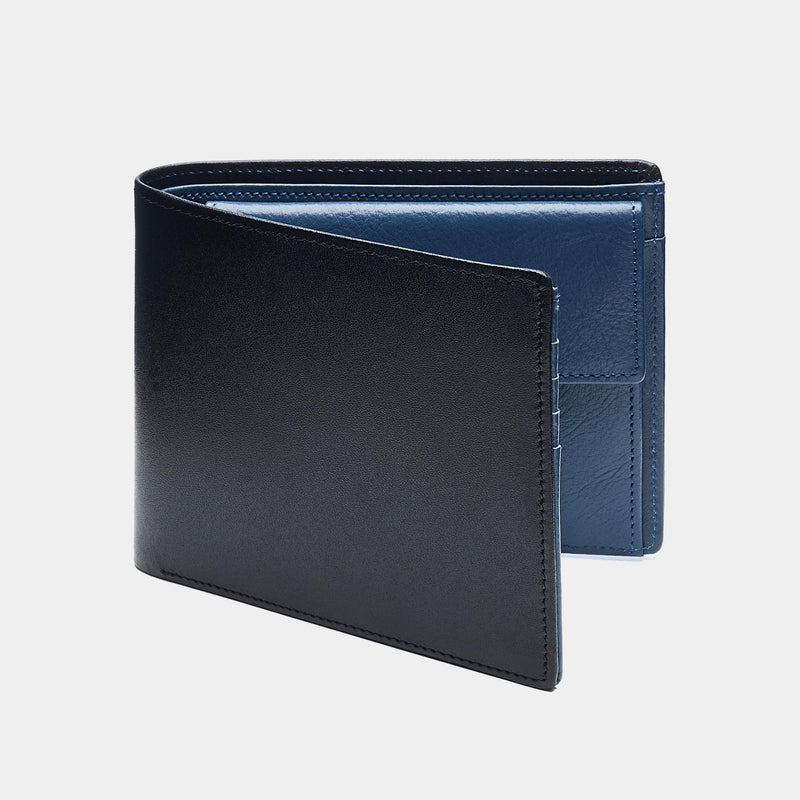 Navy blue and black leather bi-fold wallet | Marni