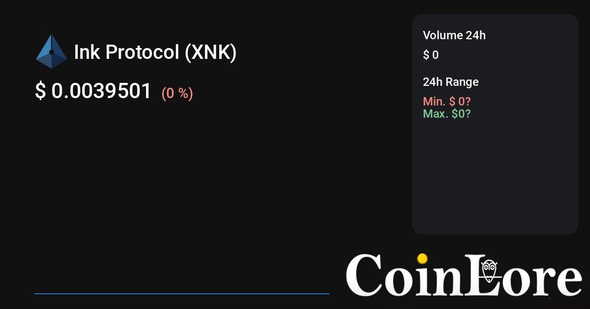 Ink Protocol (XNK) live coin price, charts, markets & liquidity