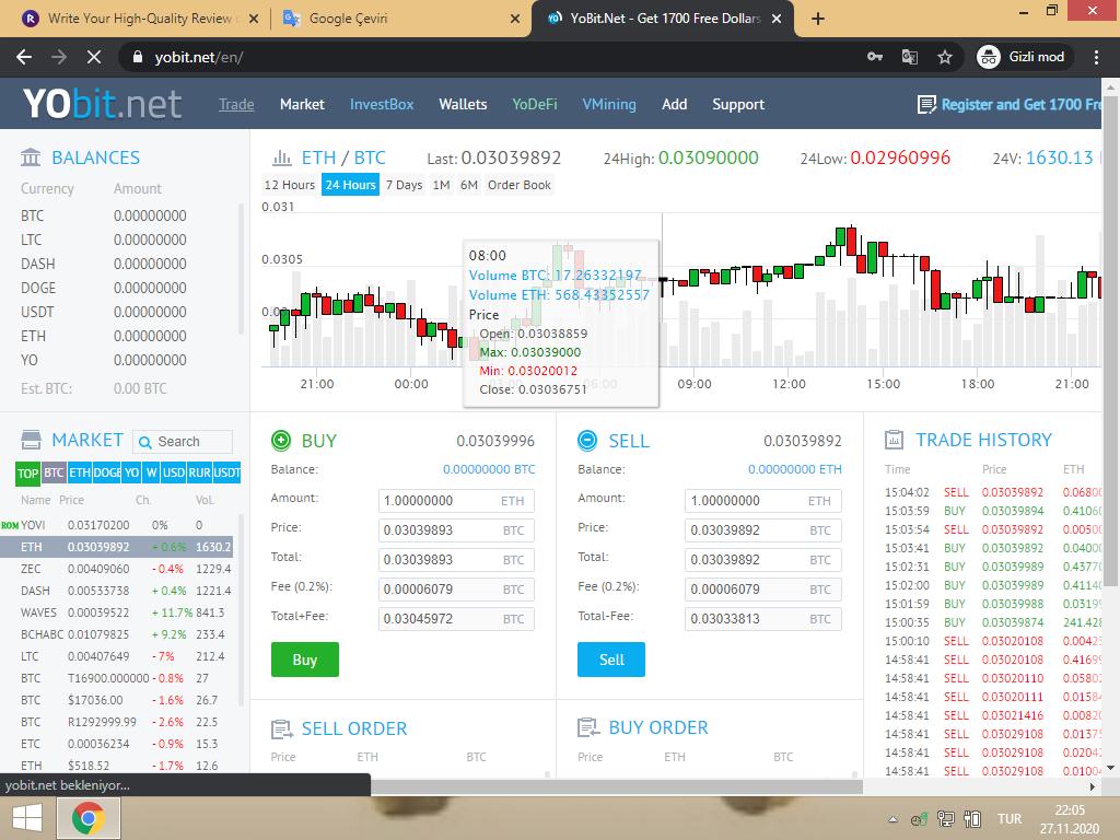 YoBit Exchange Live Markets, trade volume ,Guides, and Info | CoinCarp